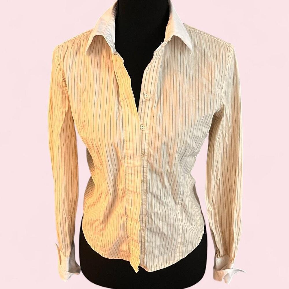 Gap yellow striped button up